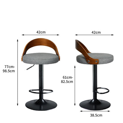 Levede 1x Bar Stools Kitchen Gas Lift Wooden Beech Stool Chair Swivel Barstools Payday Deals