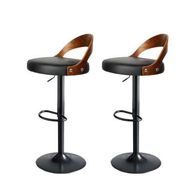 Levede 1x Bar Stools Kitchen Gas Lift Wooden Beech Stool Chair Swivel Barstools Payday Deals