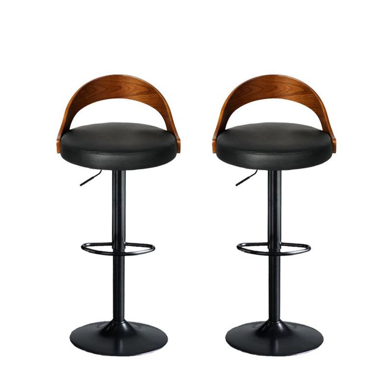 Levede 1x Bar Stools Kitchen Gas Lift Wooden Beech Stool Chair Swivel Barstools Payday Deals