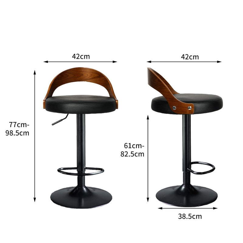 Levede 1x Bar Stools Kitchen Gas Lift Wooden Beech Stool Chair Swivel Barstools Payday Deals