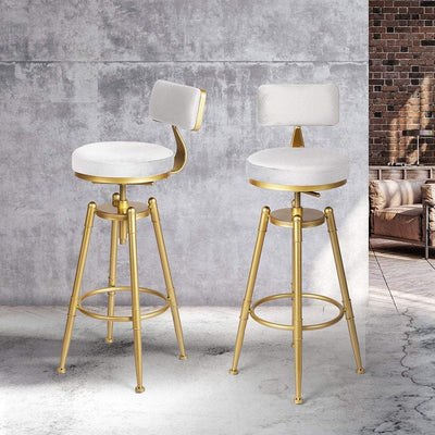 Levede 1x Bar Stools Kitchen Stool Chair Swivel Barstools Velvet Padded Seat Payday Deals