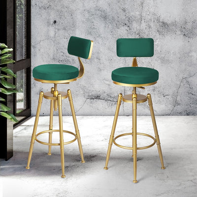 Levede 1x Bar Stools Kitchen Stool Chair Swivel Barstools Velvet Padded Seat Payday Deals