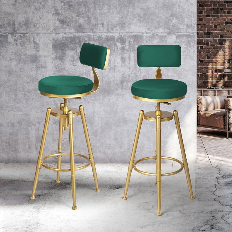 Levede 1x Bar Stools Kitchen Stool Chair Swivel Barstools Velvet Padded Seat Payday Deals