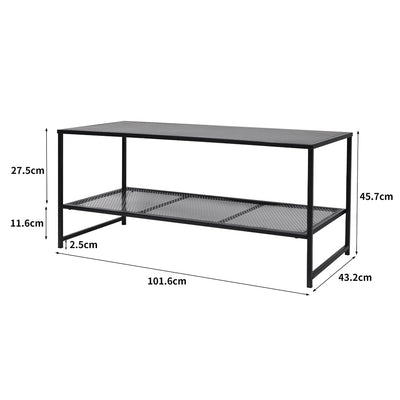 Levede 2-Tier Side Table Spacious Design Steel Home Shelf Waterproof End Table Payday Deals