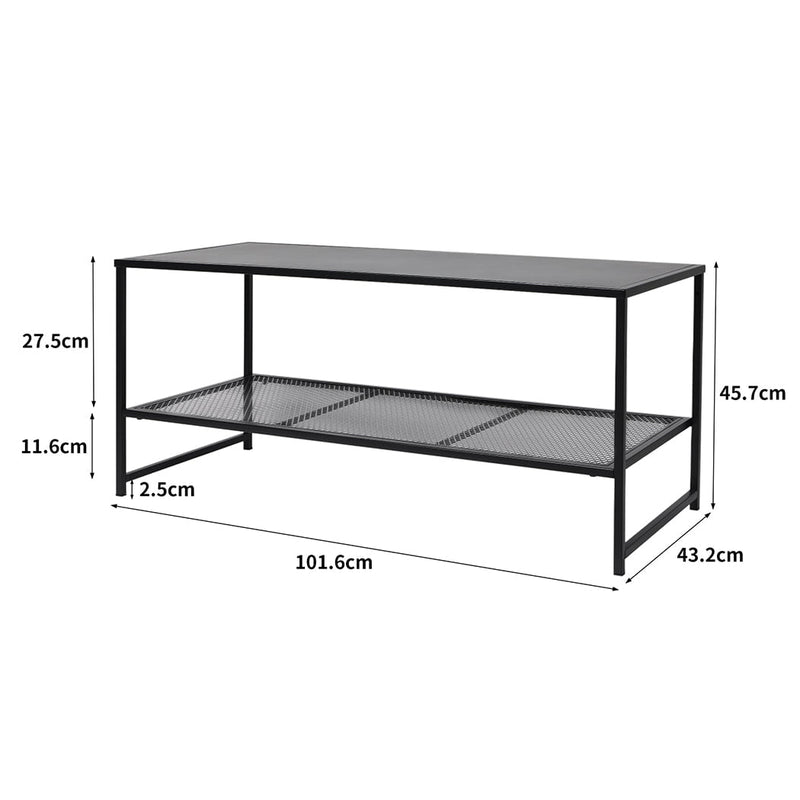 Levede 2-Tier Side Table Spacious Design Steel Home Shelf Waterproof End Table Payday Deals