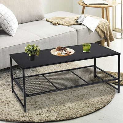 Levede 2-Tier Side Table Spacious Design Steel Home Shelf Waterproof End Table Payday Deals