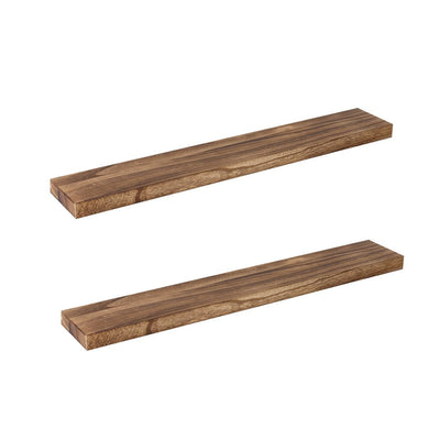 Levede 2Pcs Floating Shelves Wall Mounted Storage Solid Wood Display Shelf Payday Deals