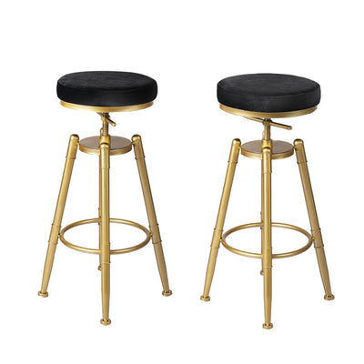 Levede 2x Bar Stools Kitchen Stool Chair Swivel Barstools Velvet Padded Seat