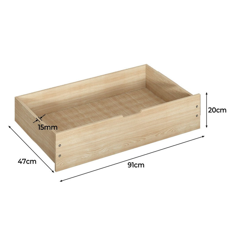 Levede 2x Bed Frame Storage Drawers Wooden Timber Trundle For Bed Frame Base Payday Deals