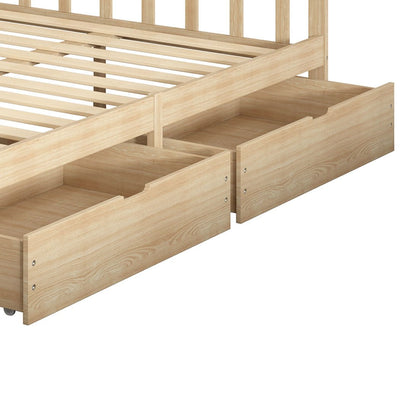 Levede 2x Bed Frame Storage Drawers Wooden Timber Trundle For Bed Frame Base Payday Deals