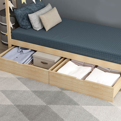 Levede 2x Bed Frame Storage Drawers Wooden Timber Trundle For Bed Frame Base Payday Deals