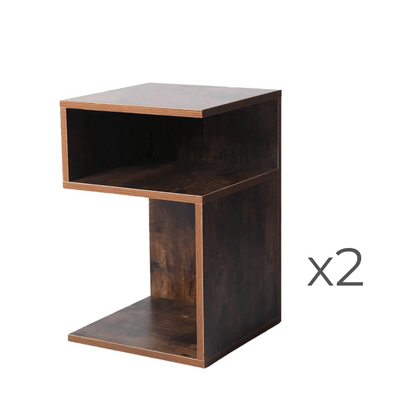 Levede 2x Bedside Tables Wood Side Table Nightstand Storage Cabinet Bedroom Payday Deals