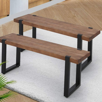 Levede 2x Dining Chairs Bench Chair Seat Wooden Kitchen Outdoor Garden Patio Chair Payday Deals