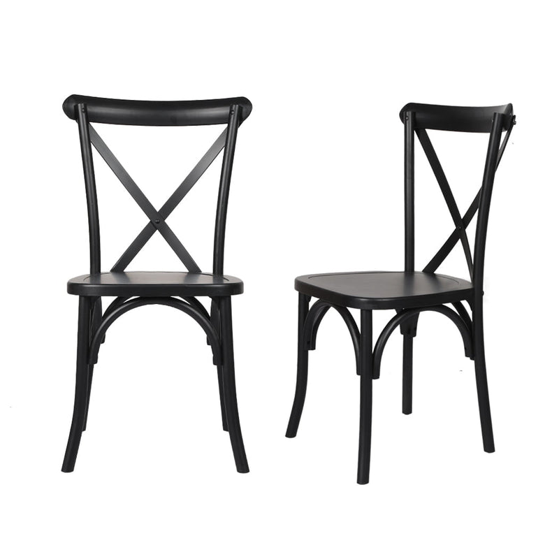 Levede 2x Dining Chairs Kitchen Table Chair Natural Wood Cafe Lounge Seat Black Payday Deals