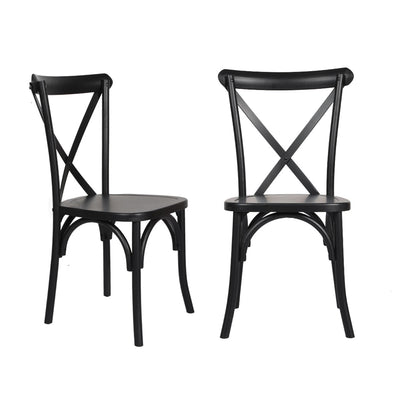 Levede 2x Dining Chairs Kitchen Table Chair Natural Wood Cafe Lounge Seat Black Payday Deals