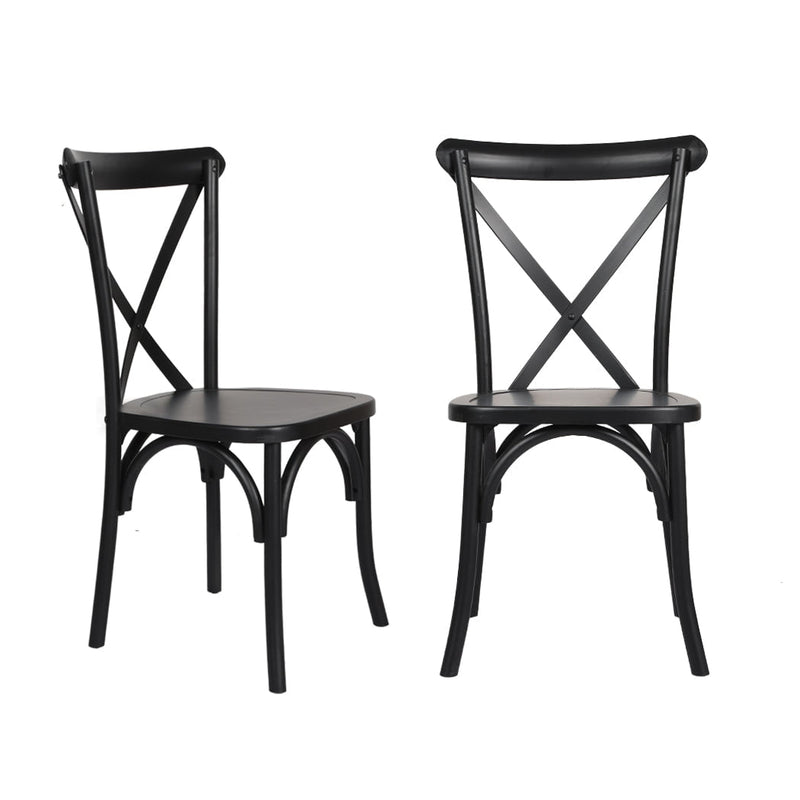 Levede 2x Dining Chairs Kitchen Table Chair Natural Wood Cafe Lounge Seat Black Payday Deals