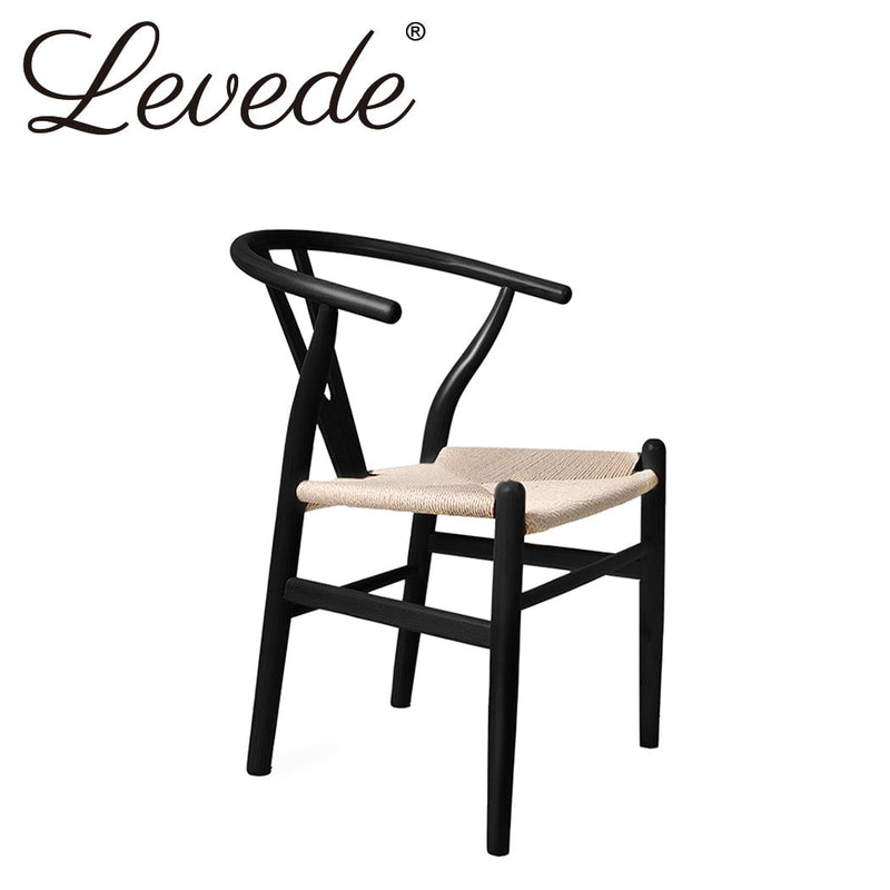 Levede 2x Dining Chairs Wooden Hans Wegner Chair Wishbone Chair Cafe Lounge Seat Payday Deals