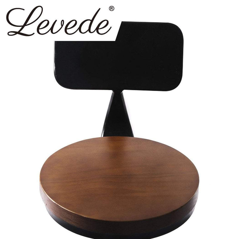 Levede 2x Industrial Bar Stools Chairs Kitchen Stool Wooden Barstools Swivel Payday Deals