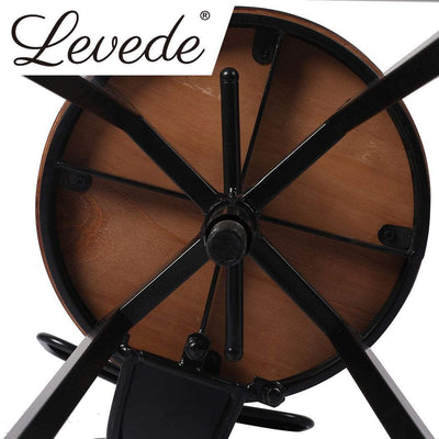 Levede 2x Industrial Bar Stools Chairs Kitchen Stool Wooden Barstools Swivel Payday Deals