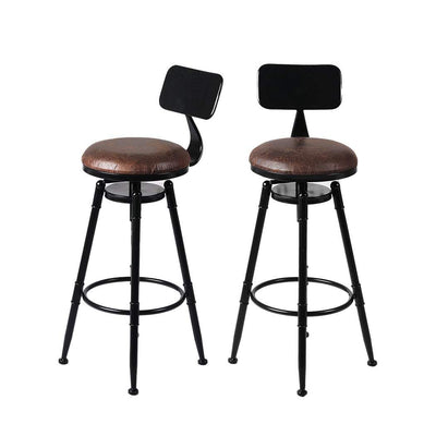 Levede 2x Industrial Bar Stools Kitchen Stool PU Leather Barstools Chairs Payday Deals