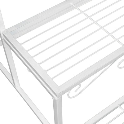 Levede 3 Tier Rectangle Metal Plant Stand Flower Pot Planter Corner Shelf White Payday Deals