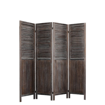 Levede 4 Panel Room Divider Folding Screen Privacy Dividers Stand Wood Brown