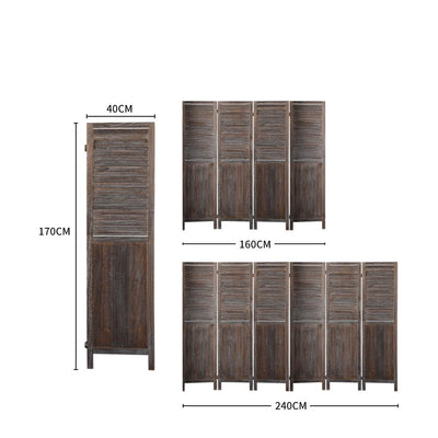 Levede 4 Panel Room Divider Folding Screen Privacy Dividers Stand Wood Brown Payday Deals