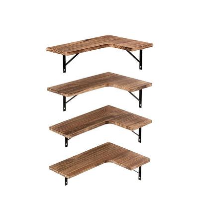 Levede 4 Pcs Floating Shelves Corner Shelf Wall Mounted Storage Wooden Display Payday Deals