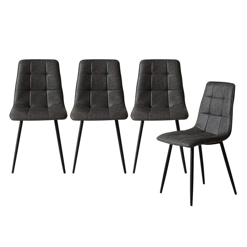 Levede 4x Dining Chairs Kitchen Table Chair Lounge Room Padded Seat PU Leather Payday Deals