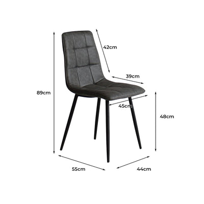 Levede 4x Dining Chairs Kitchen Table Chair Lounge Room Padded Seat PU Leather Payday Deals