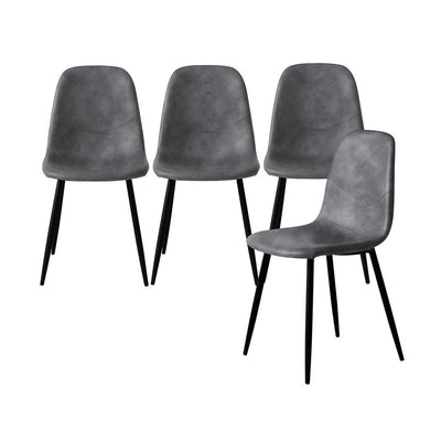 Levede 4x Dining Chairs Kitchen Table Chair Lounge Room Padded Seat PU Leather