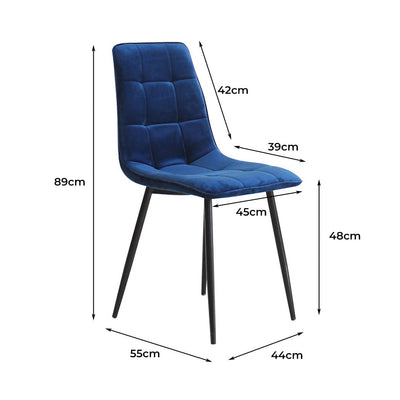 Levede 4x Dining Chairs Kitchen Table Chair Lounge Room Retro Padded Seat Velvet Payday Deals