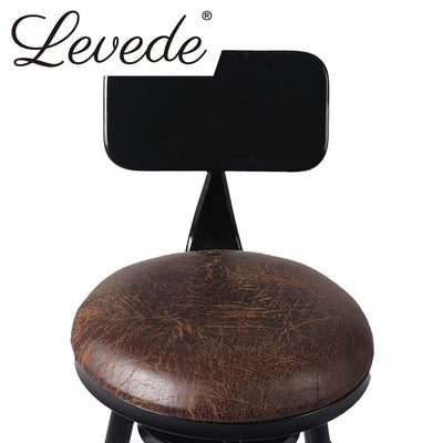 Levede 4x Industrial Bar Stools Kitchen Stool PU Leather Barstools Chairs Payday Deals