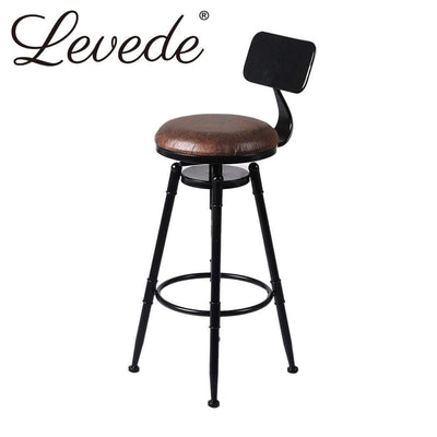 Levede 4x Industrial Bar Stools Kitchen Stool PU Leather Barstools Chairs Payday Deals