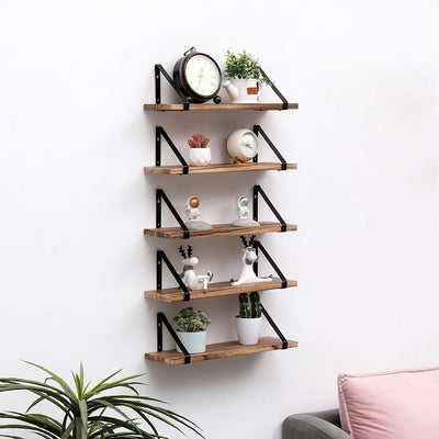 Levede 5 Pcs Floating Shelves Hung Shelf Wall Mounted Storage Wooden Display Payday Deals