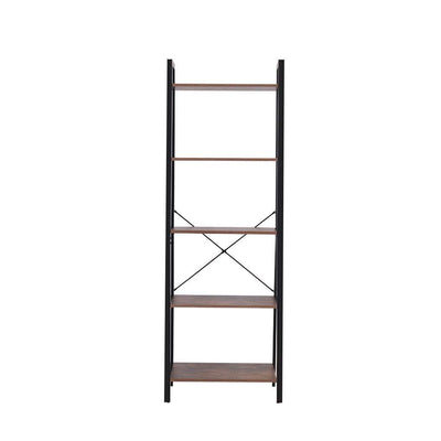 Levede 5 Tier Bookshelf Industrial Ladder Shelf Wooden Storage Display Rack Payday Deals