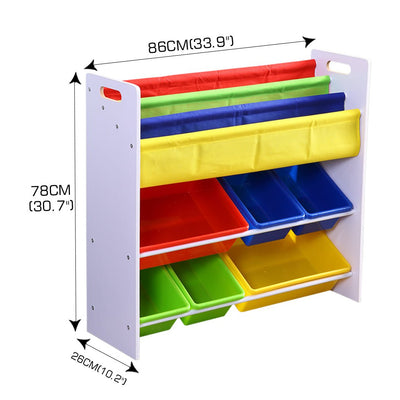 Levede 6 Bins Kids Toy Box Bookshelf Organiser Display Shelf Storage Rack Drawer Payday Deals