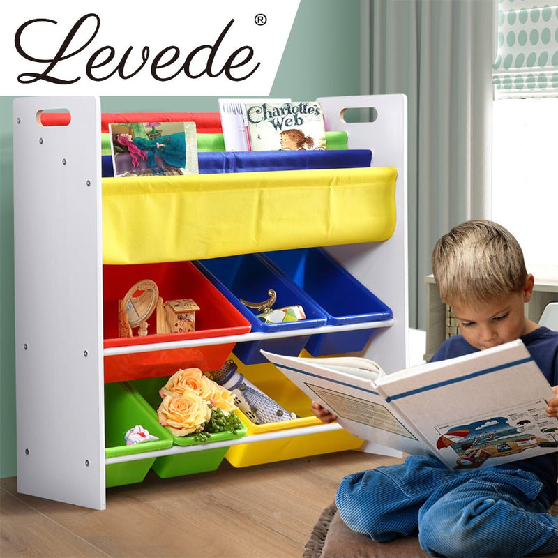 Levede 6 Bins Kids Toy Box Bookshelf Organiser Display Shelf Storage Rack Drawer Payday Deals