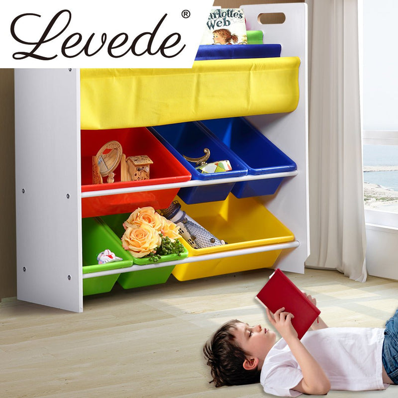 Levede 6 Bins Kids Toy Box Bookshelf Organiser Display Shelf Storage Rack Drawer Payday Deals