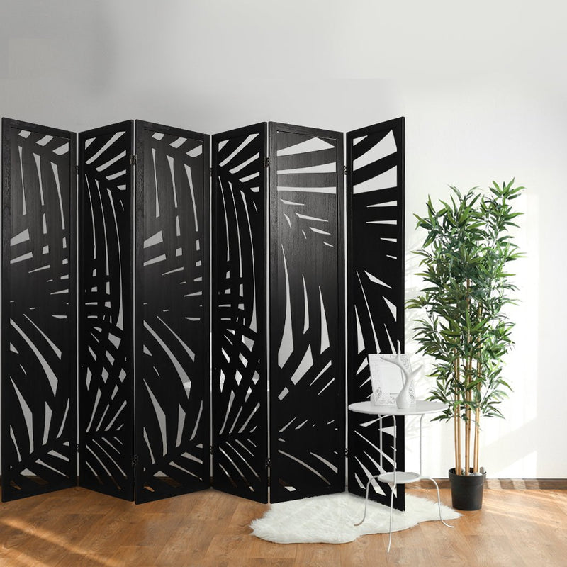Levede 6 Panel Room Divider Folding Screen Partition Multi Sizes Wood Blcak Payday Deals