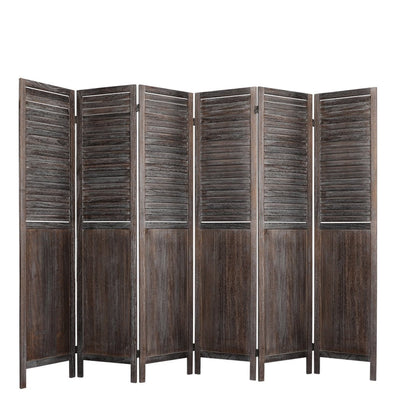Levede 6 Panel Room Divider Folding Screen Privacy Dividers Stand Wood Brown