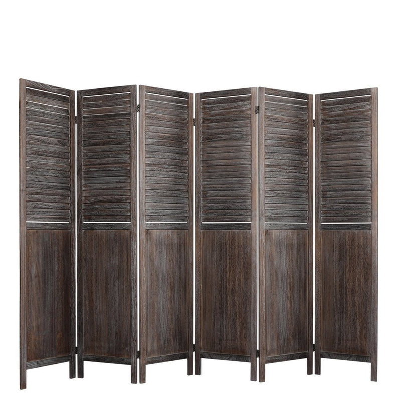 Levede 6 Panel Room Divider Folding Screen Privacy Dividers Stand Wood Brown Payday Deals