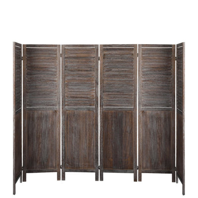 Levede 6 Panel Room Divider Folding Screen Privacy Dividers Stand Wood Brown Payday Deals