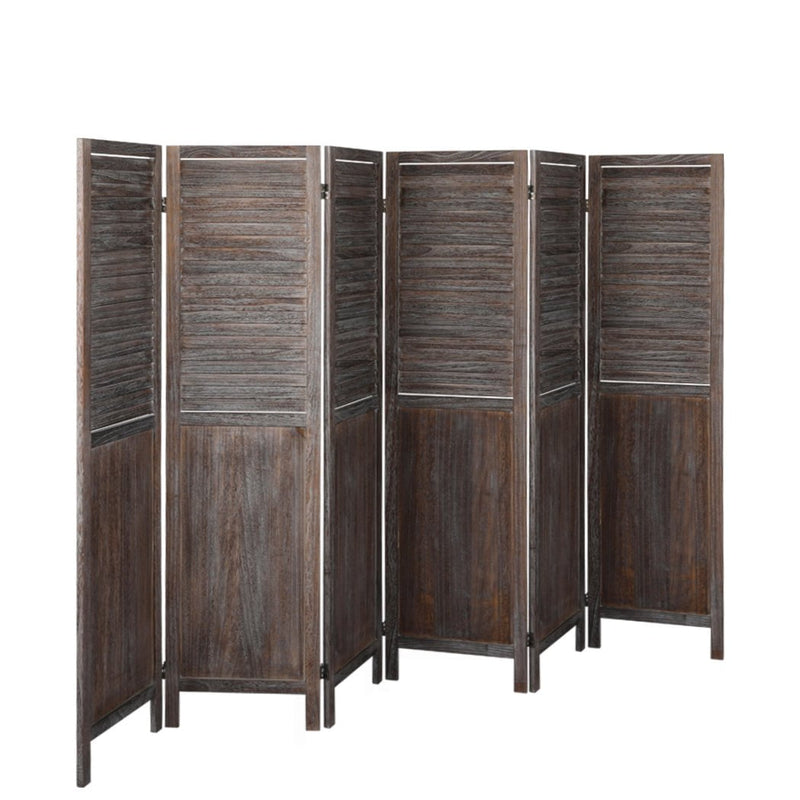 Levede 6 Panel Room Divider Folding Screen Privacy Dividers Stand Wood Brown Payday Deals