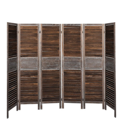 Levede 6 Panel Room Divider Folding Screen Privacy Dividers Stand Wood Brown Payday Deals