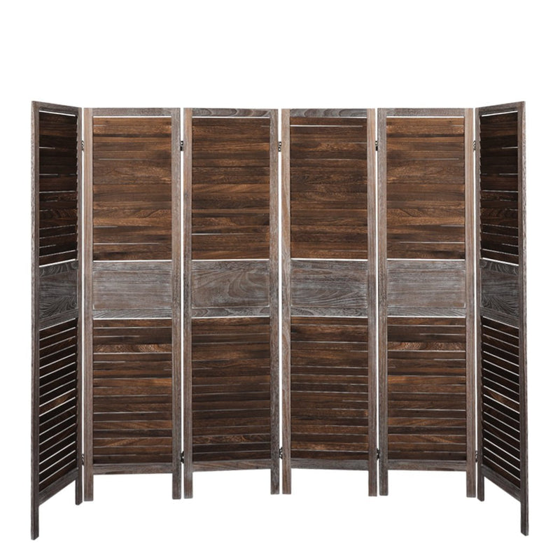 Levede 6 Panel Room Divider Folding Screen Privacy Dividers Stand Wood Brown Payday Deals