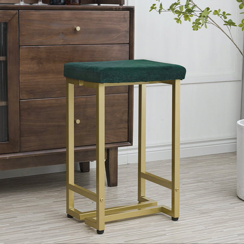 Levede Bar Stools Backless Velvet Upholstered  Metal Kitchen Counter Chairs x2 Payday Deals