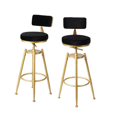 Levede Bar Stools Kitchen Stool Chair Swivel Barstools Velvet Padded Seat Black Payday Deals