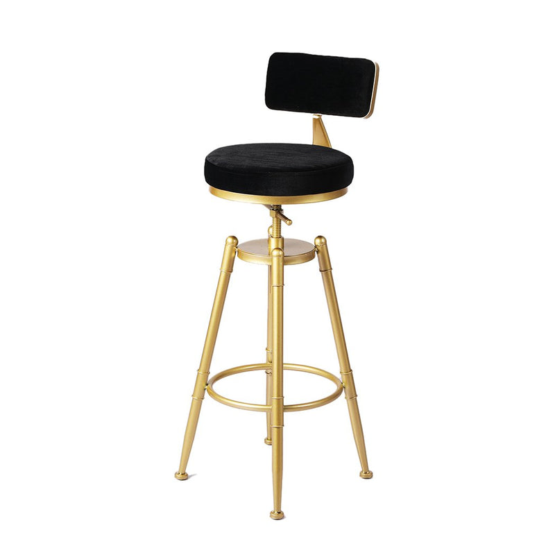 Levede Bar Stools Kitchen Stool Chair Swivel Barstools Velvet Padded Seat Black Payday Deals