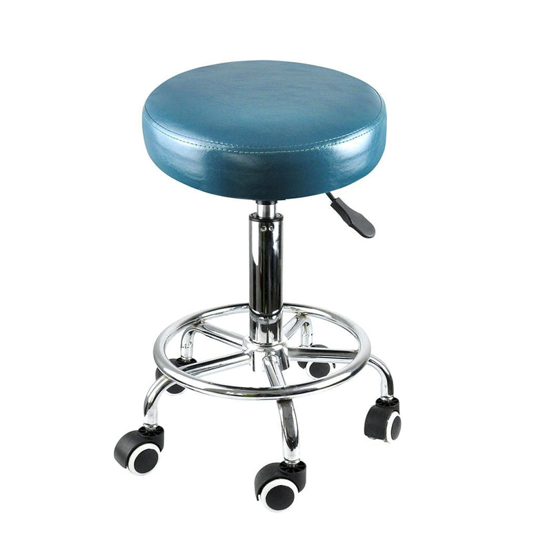 Levede Bar Stools Salon Stool Swivel Barber Dining Chair PU Hydraulic Lift Teal Payday Deals